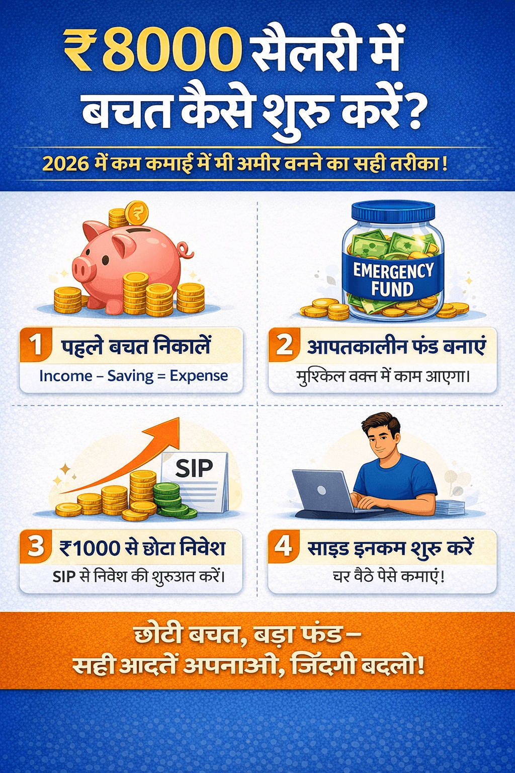 ₹8000 सैलरी में बचत कैसे शुरू करें? 2026